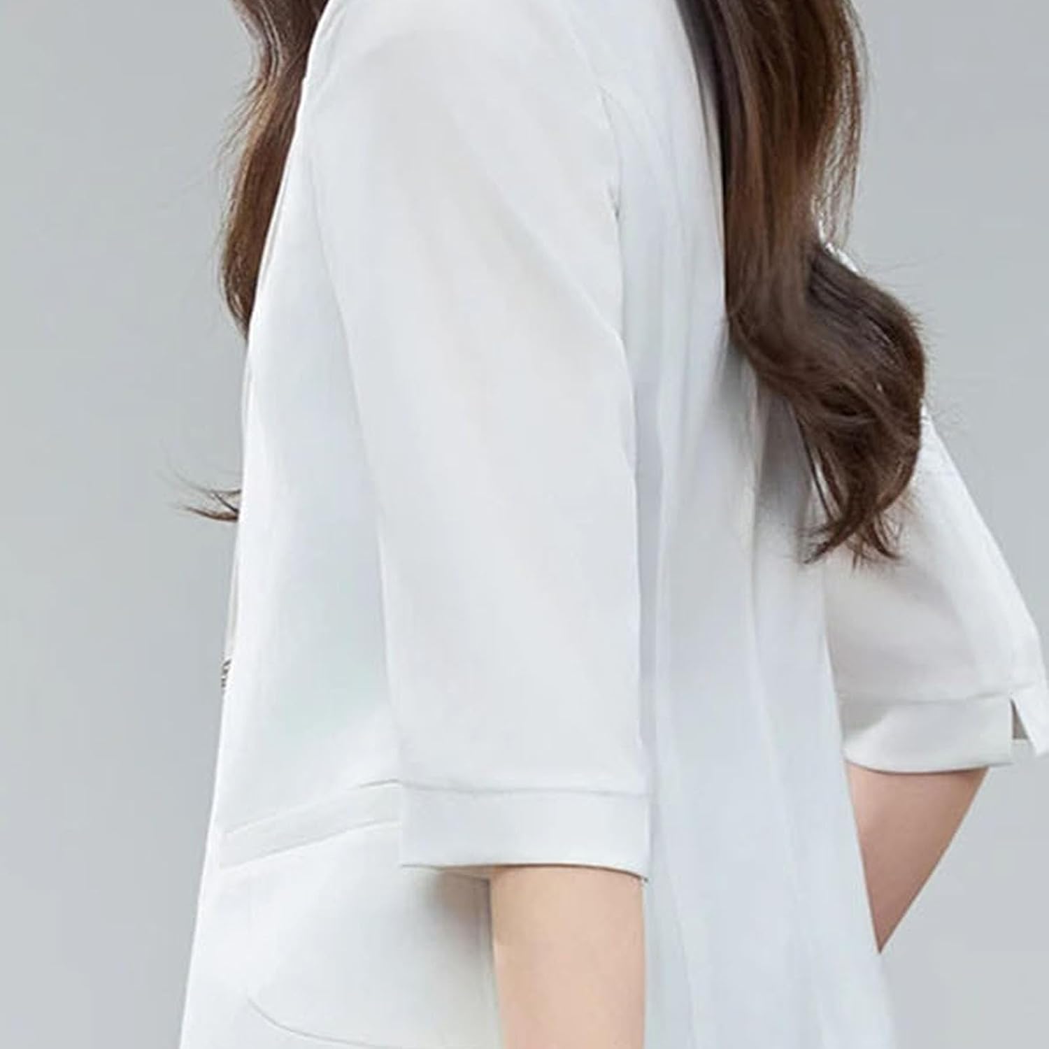 Women's Half Sleeve Single Button Blazer Light Blue Women's Half Sleeve Single Button Blazer Light Blue