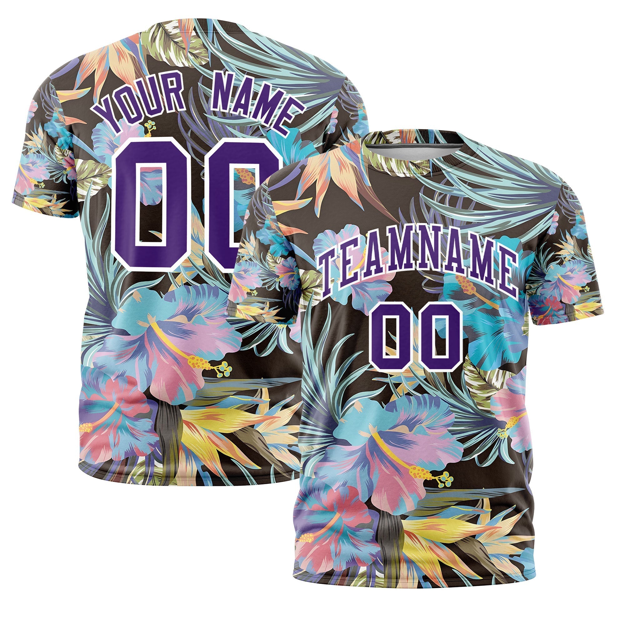 Benutzerdefiniertes T-Shirt im hawaiianischen Stil mit Graffiti-Muster