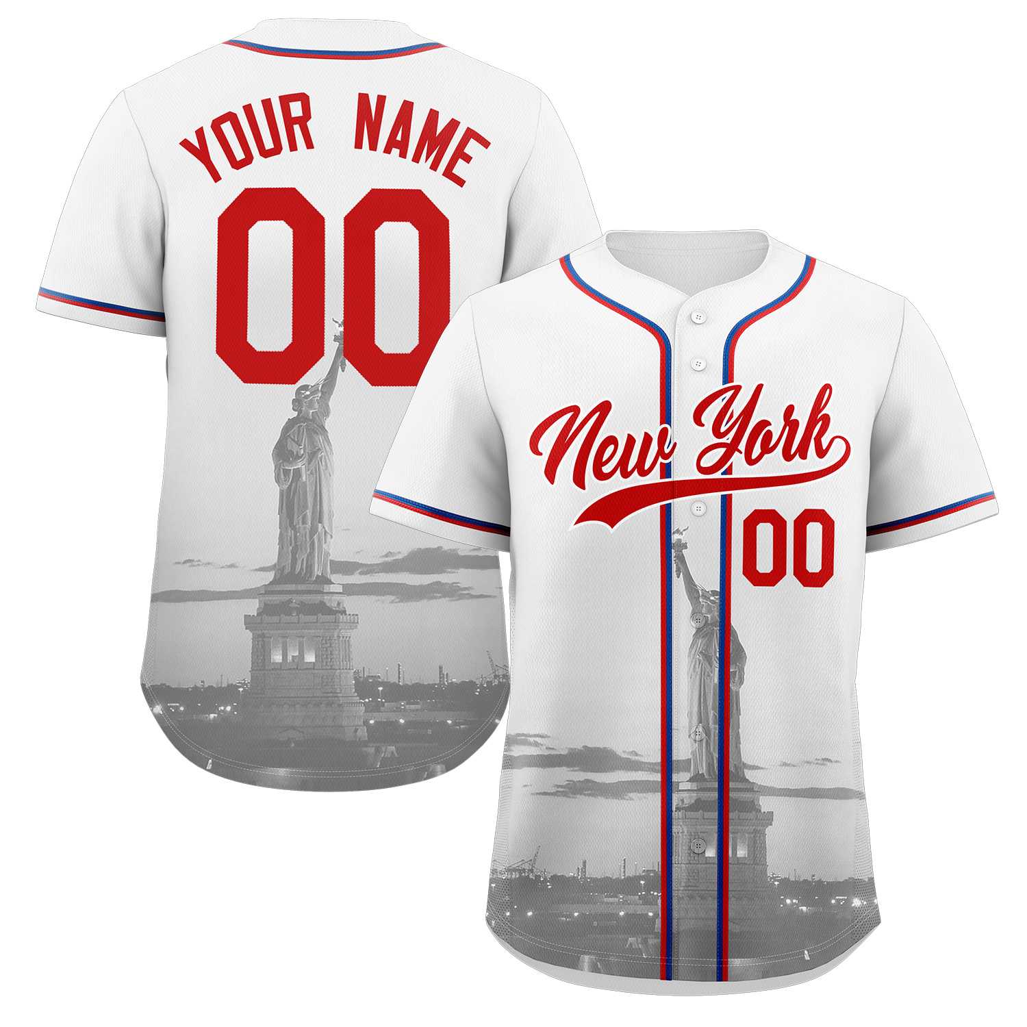 Benutzerdefiniertes New York City Skyline Baseball-Trikot