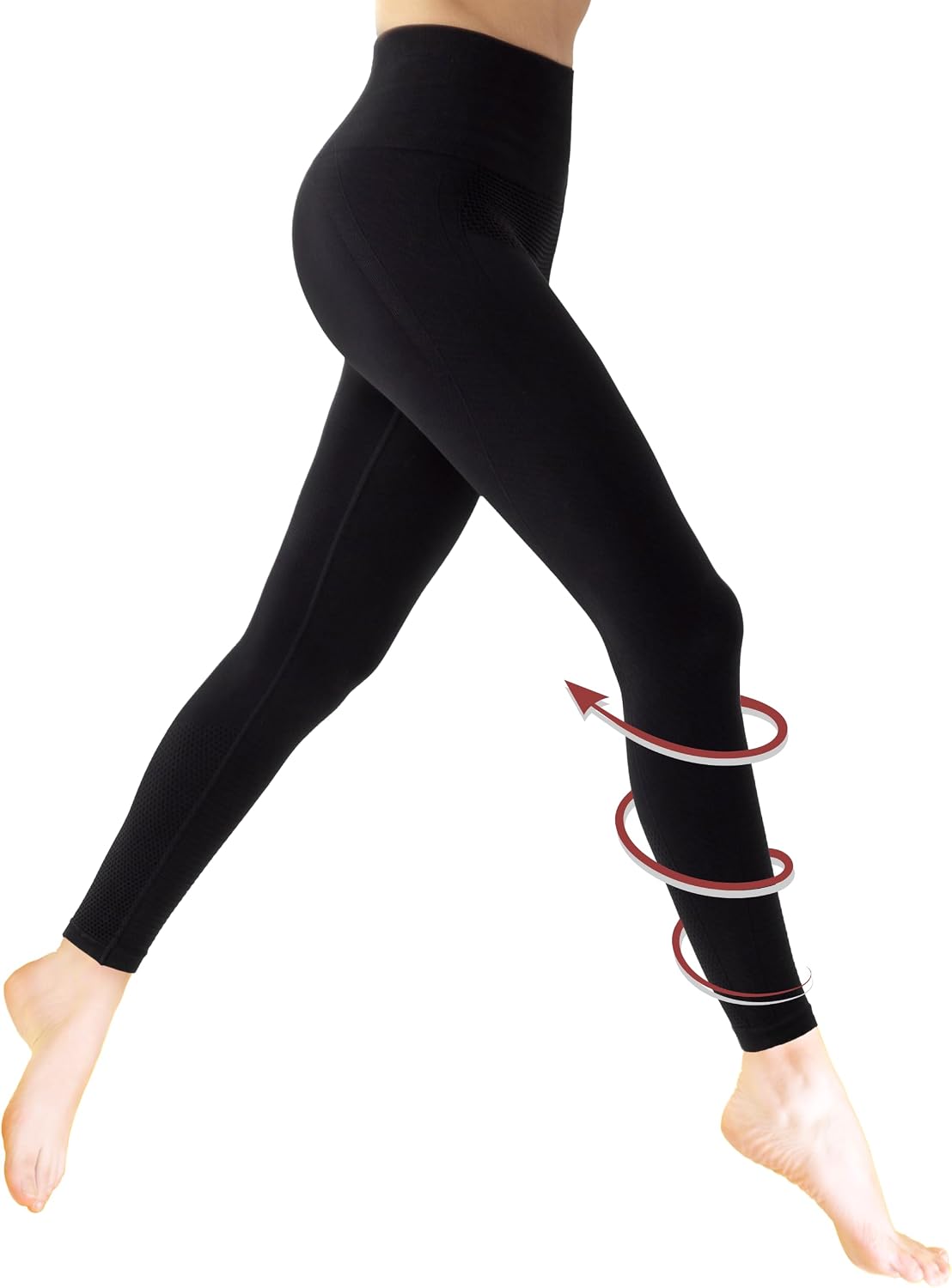 Women's High Waist Compression Leggings (Black)