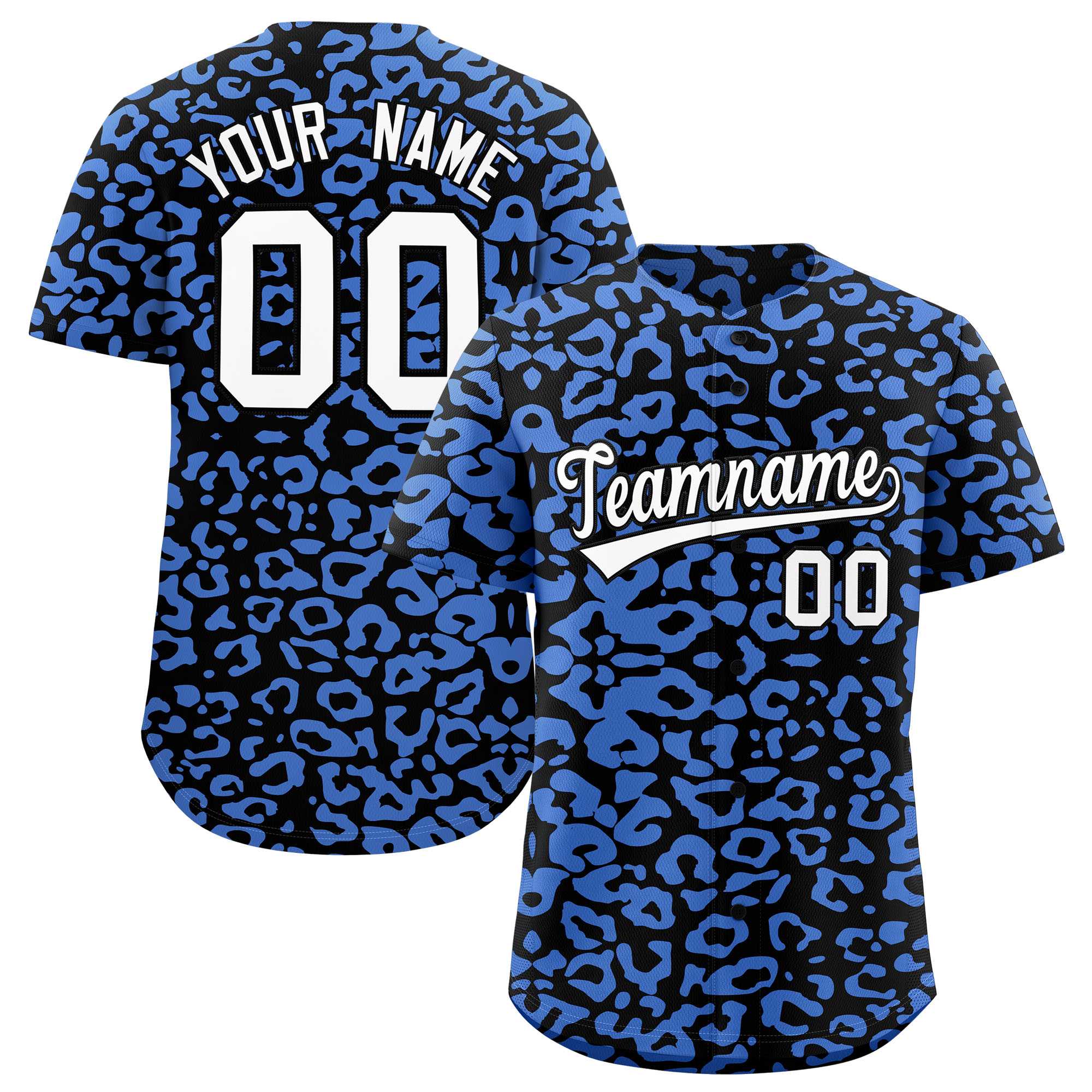 Authentisches Baseball-Trikot mit individuell gestaltetem Leopardenmuster