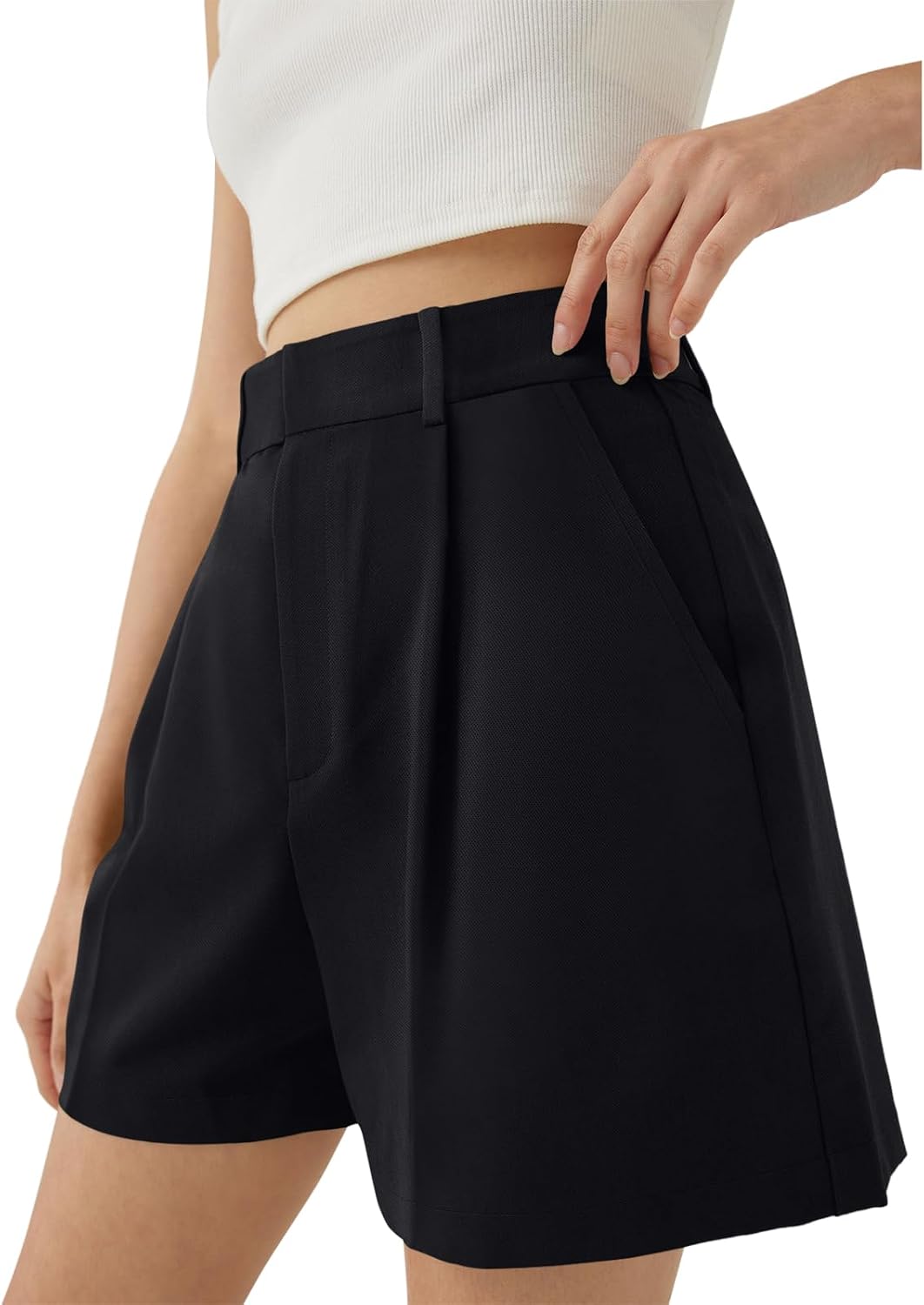 Women's High Waisted Pleated Dressy Shorts