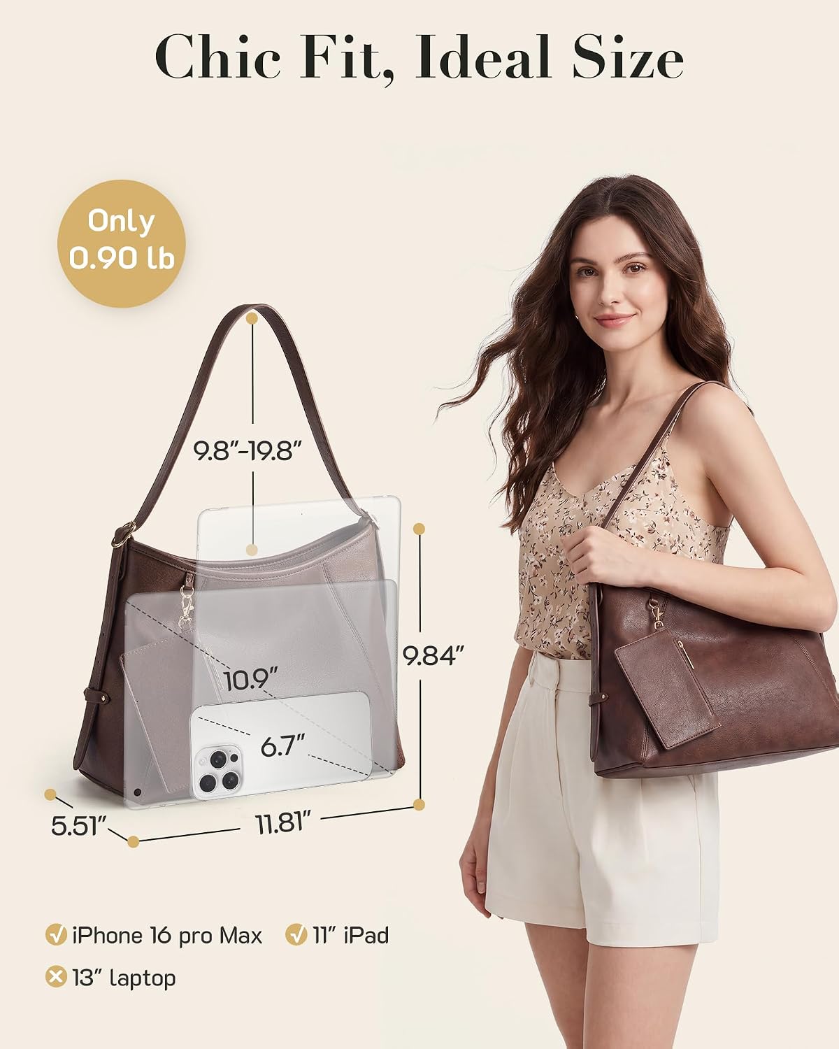 Women's PU Leather Tote Bag 2-Piece Set
