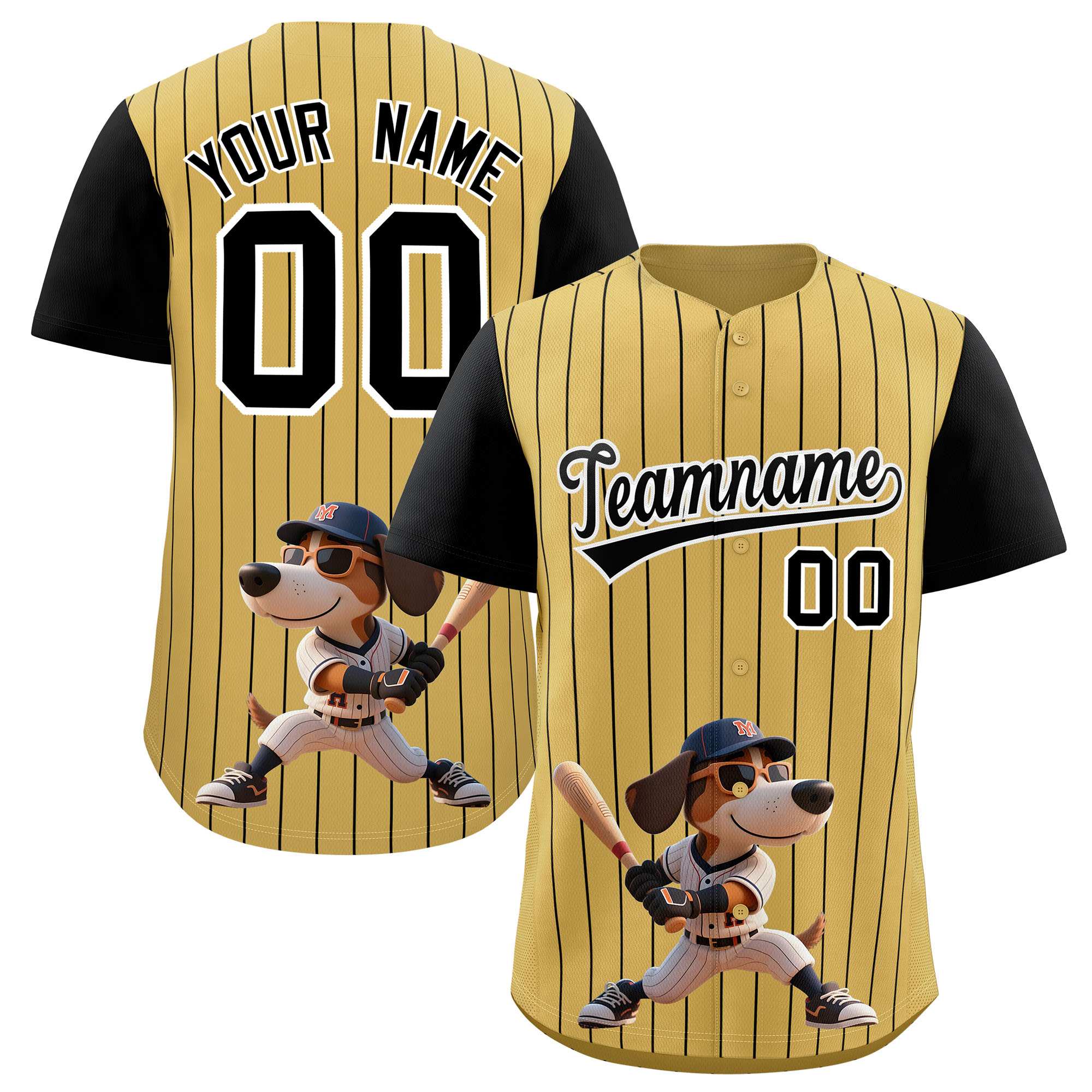 Authentisches Baseball-Trikot mit individuellem Streifen-Tiere-Graffiti-Muster, Raglanärmeln Authentisches Baseball-Trikot mit individuellem Streifen-Tiere-Graffiti-Muster, Raglanärmeln