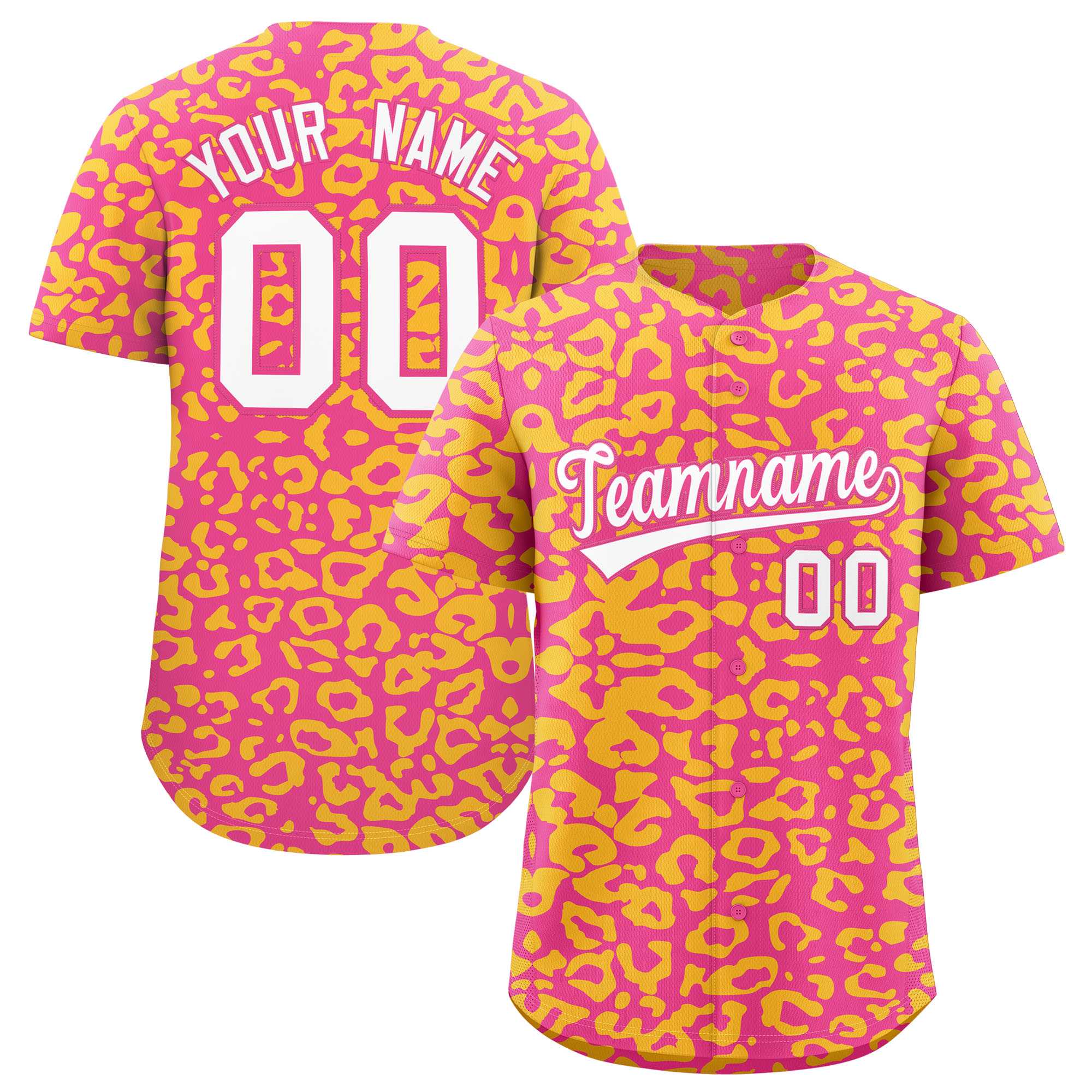 Authentisches Baseball-Trikot mit individuell gestaltetem Leopardenmuster