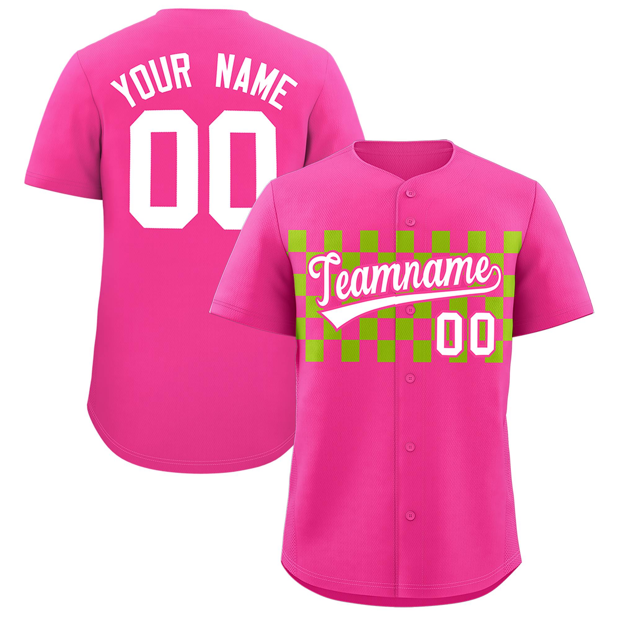 Individuell personalisiertes authentisches Baseball-Trikot mit kariertem Modedesign Individuell personalisiertes authentisches Baseball-Trikot mit kariertem Modedesign