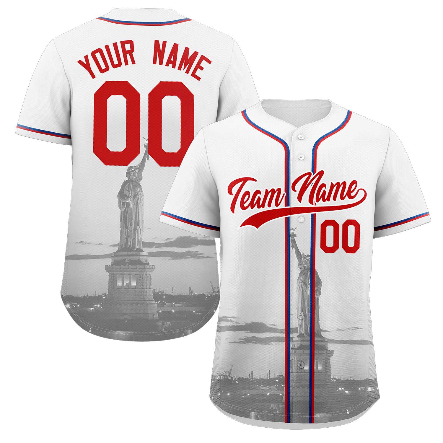 Benutzerdefiniertes New York City Skyline Baseball-Trikot