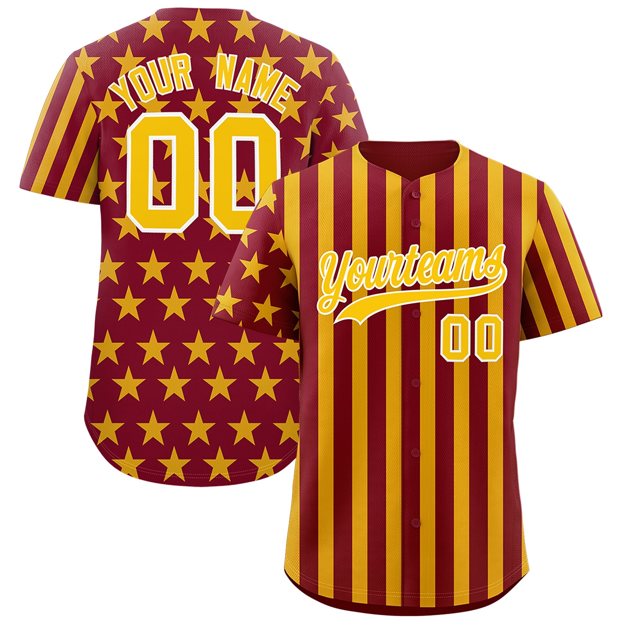 Benutzerdefiniertes Graffiti-Muster-Baseball-Trikot mit amerikanischer Flagge