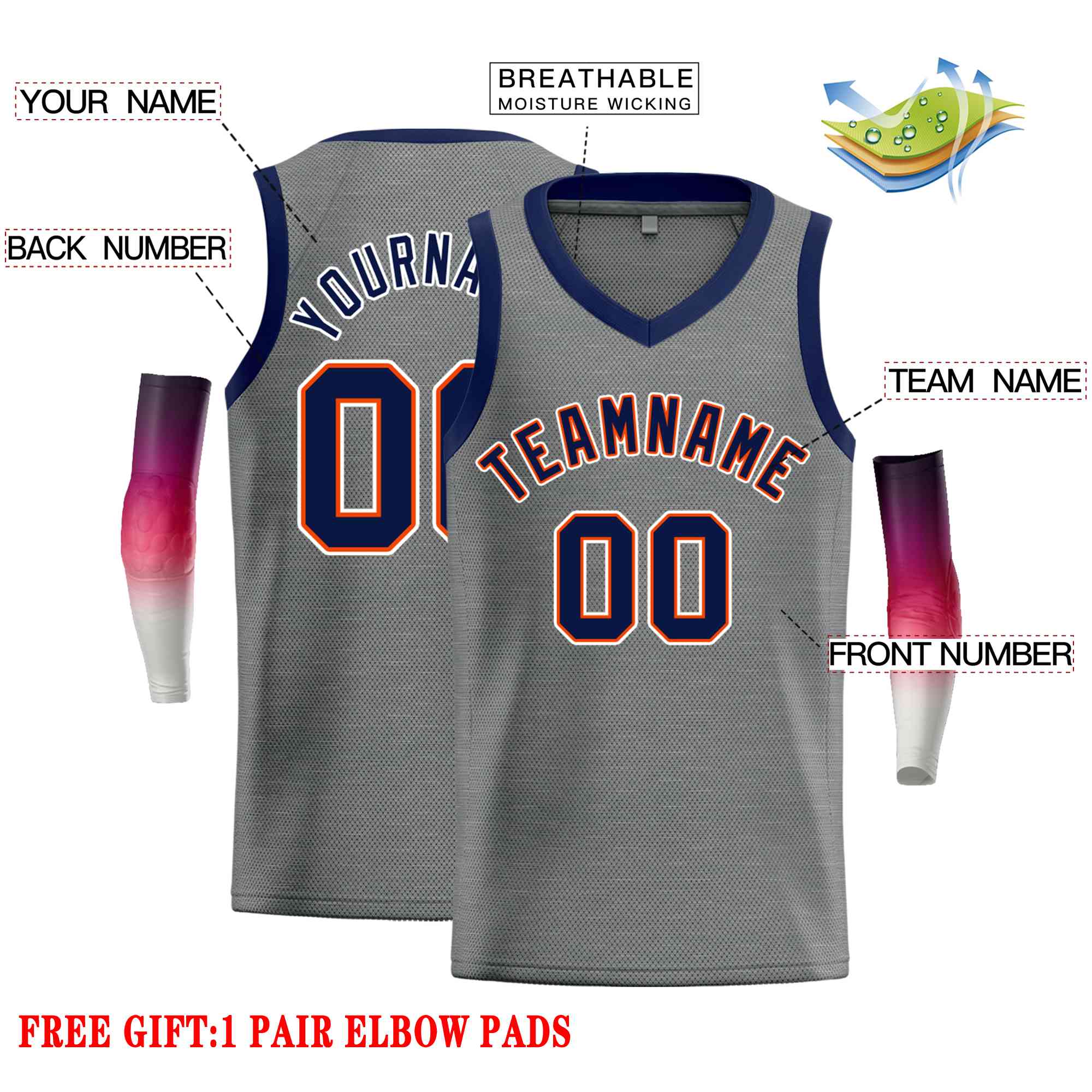 Benutzerdefiniertes Navv-Orange Classic Tops Herren-Freizeit-Basketballtrikot Benutzerdefiniertes Navv-Orange Classic Tops Herren-Freizeit-Basketballtrikot