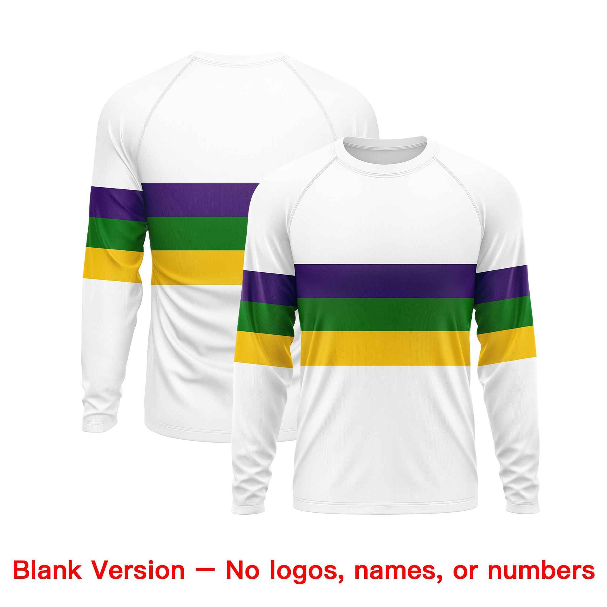 Benutzerdefiniertes, personalisiertes Mardi Gras Langarm-Performance-T-Shirt mit Rundhalsausschnitt