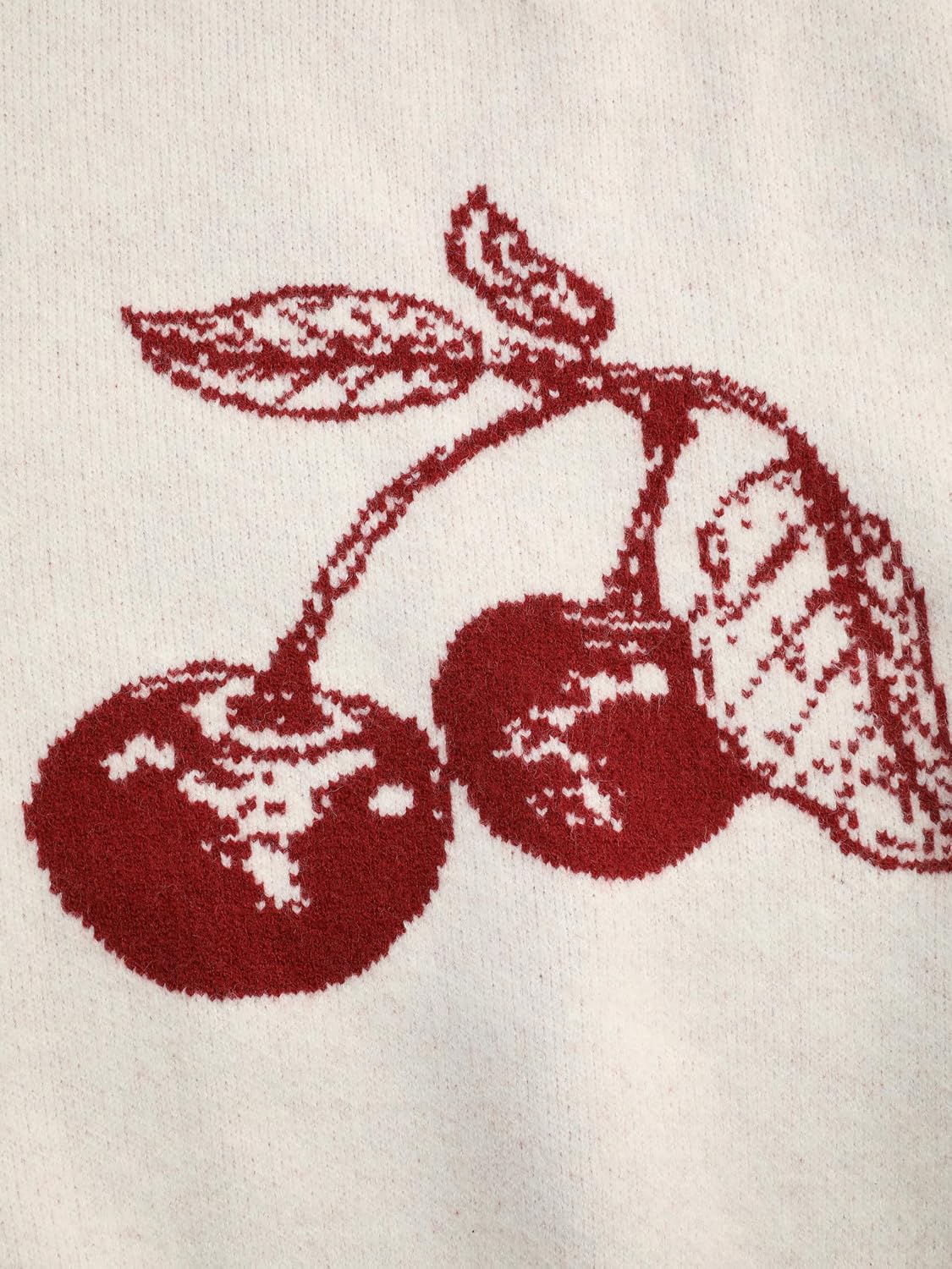 Women's Cherry Intarsia Crew Neck Sweater Vest Women's Cherry Intarsia Crew Neck Sweater Vest