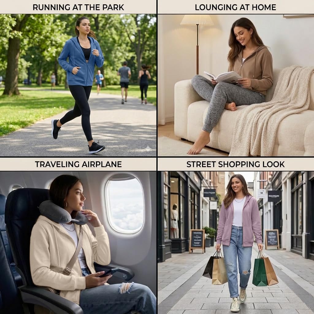 Womens Zip Up Hoodies Long Sleeve Hooded Sweatshirts Y2K Fall Fashion Clothes Jacket