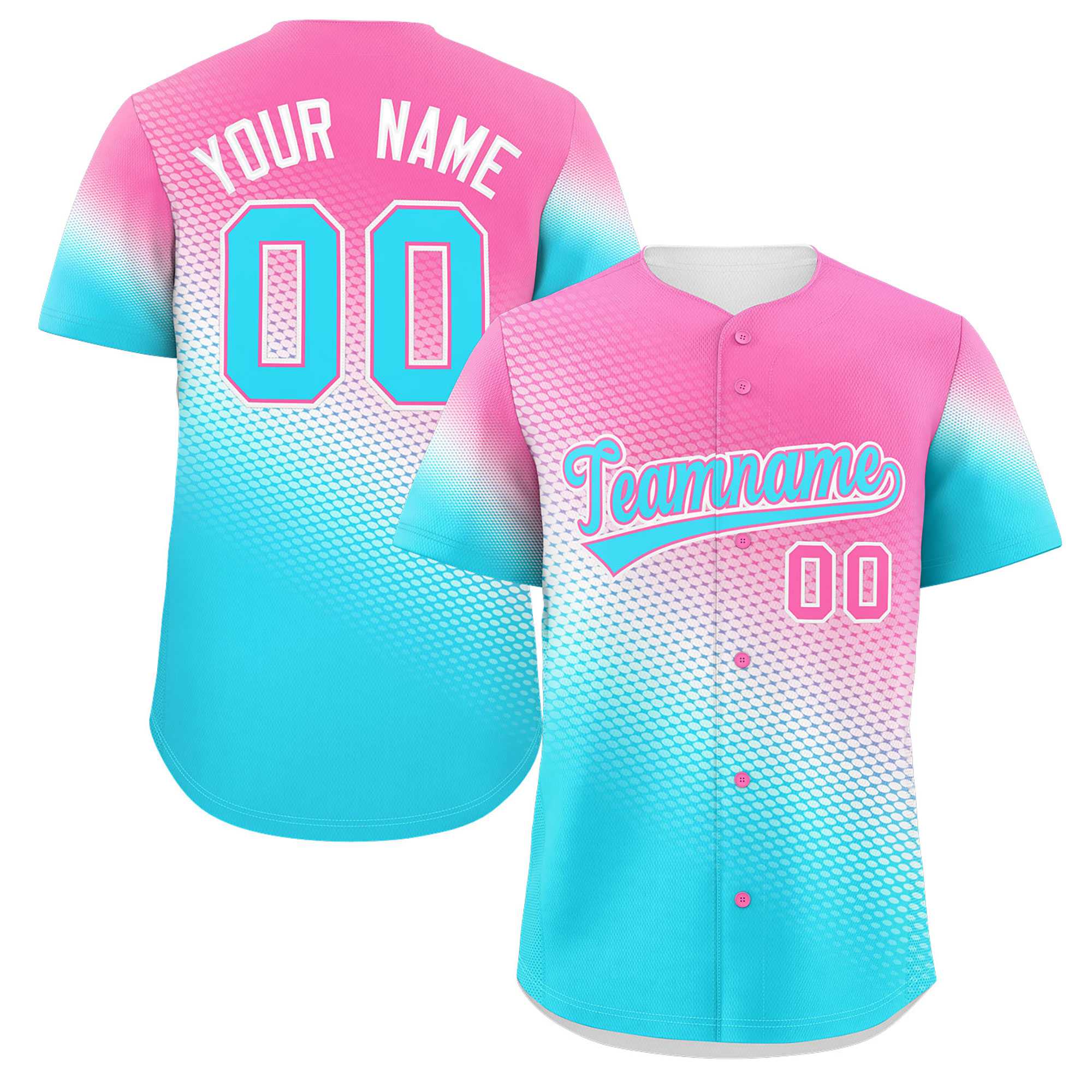 Benutzerdefiniertes Tiny Spot Gradient Fashion Authentisches Baseball-Trikot