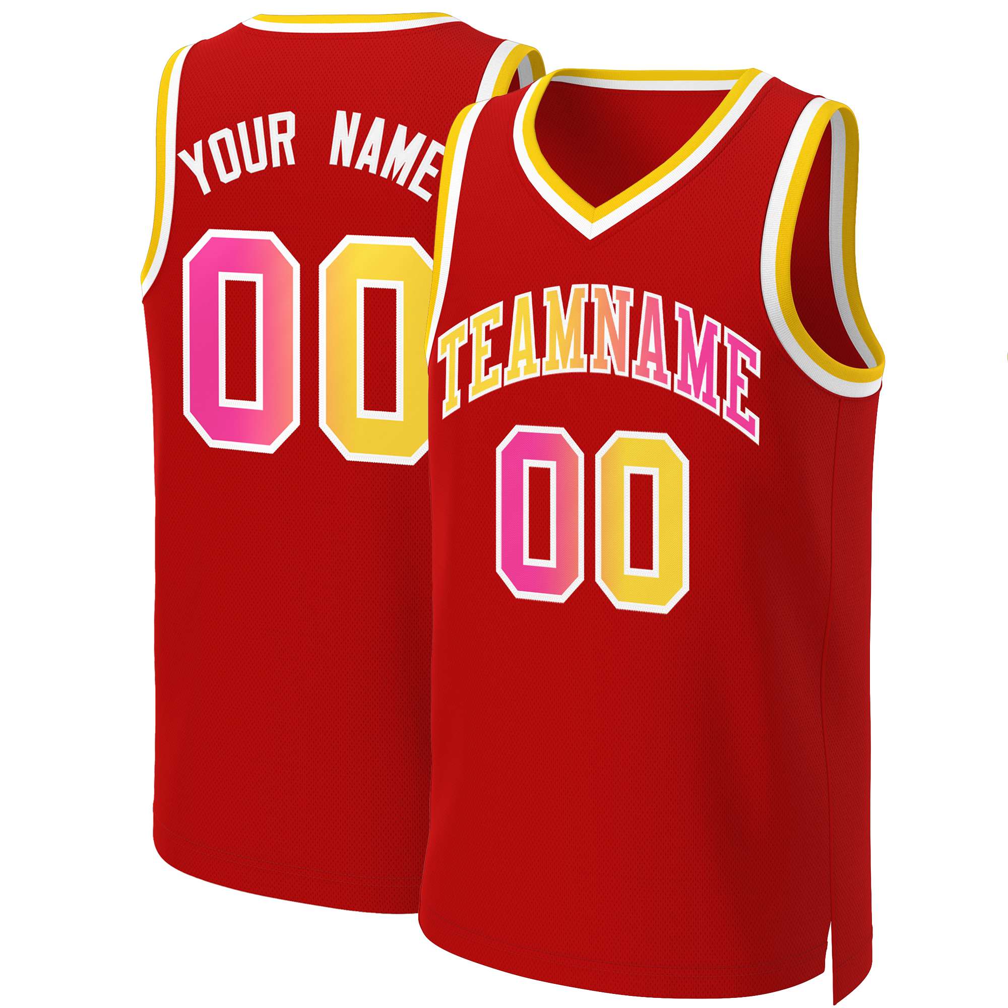 Benutzerdefiniertes Basketballtrikot mit klassischem Farbverlauf und modischen Oberteilen