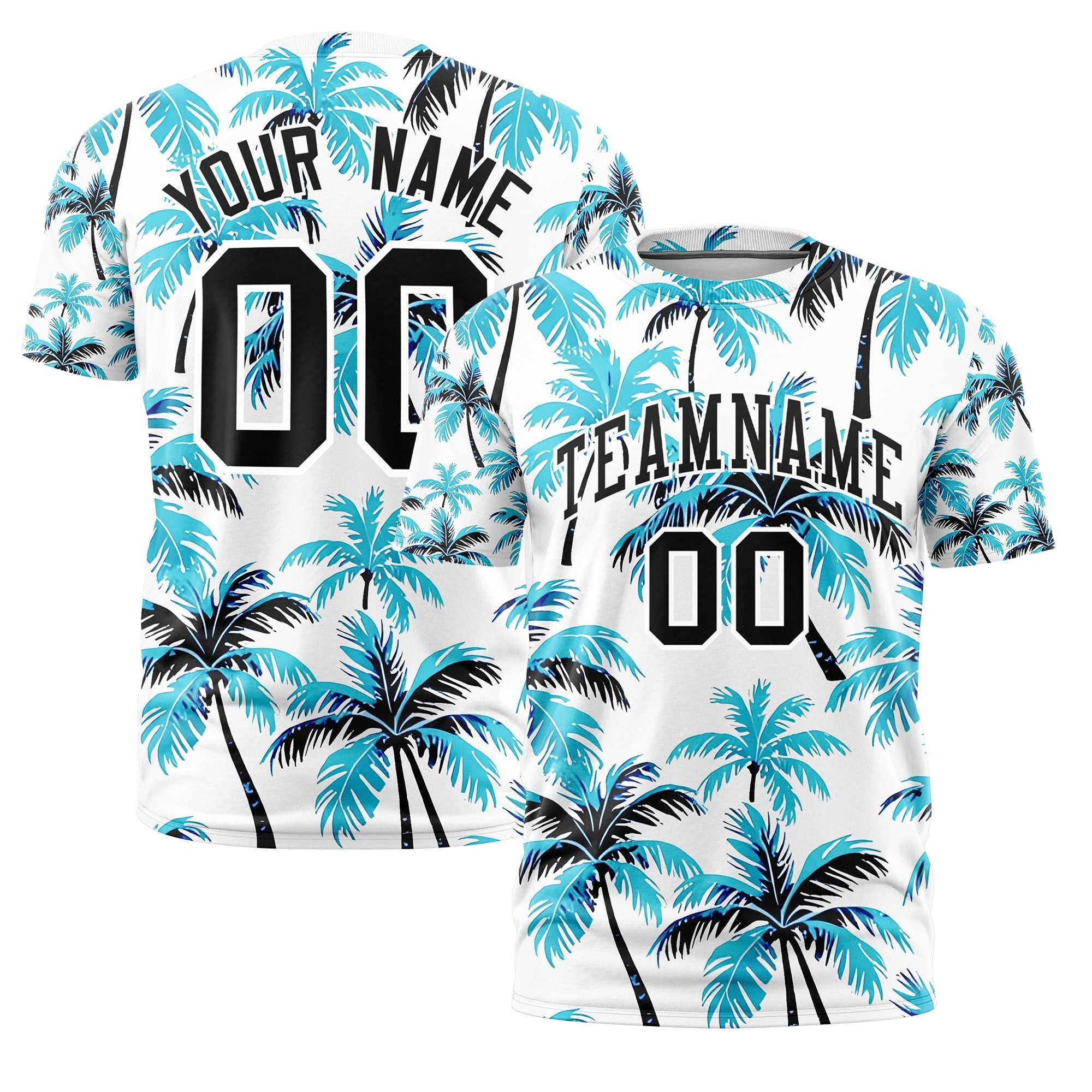 Benutzerdefiniertes T-Shirt im hawaiianischen Stil mit Graffiti-Muster
