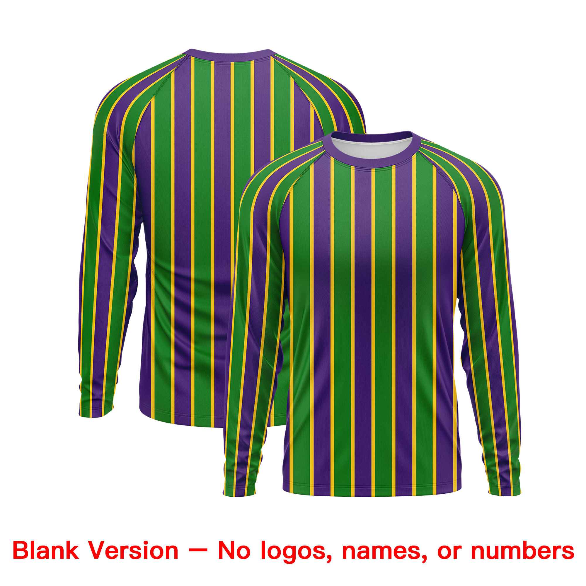 Benutzerdefiniertes, personalisiertes Mardi Gras Langarm-Performance-T-Shirt mit Rundhalsausschnitt
