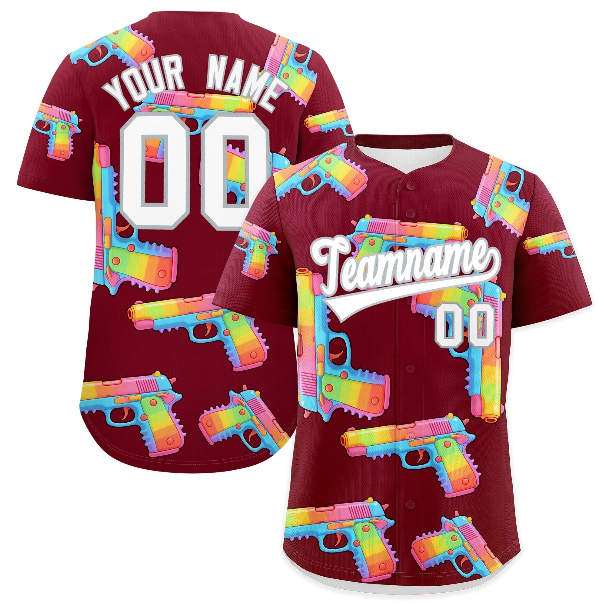 Individuelles, mit Zucker überzogenes, leichtes Baseball-Trikot mit Feuerkraft-Graffiti-Muster