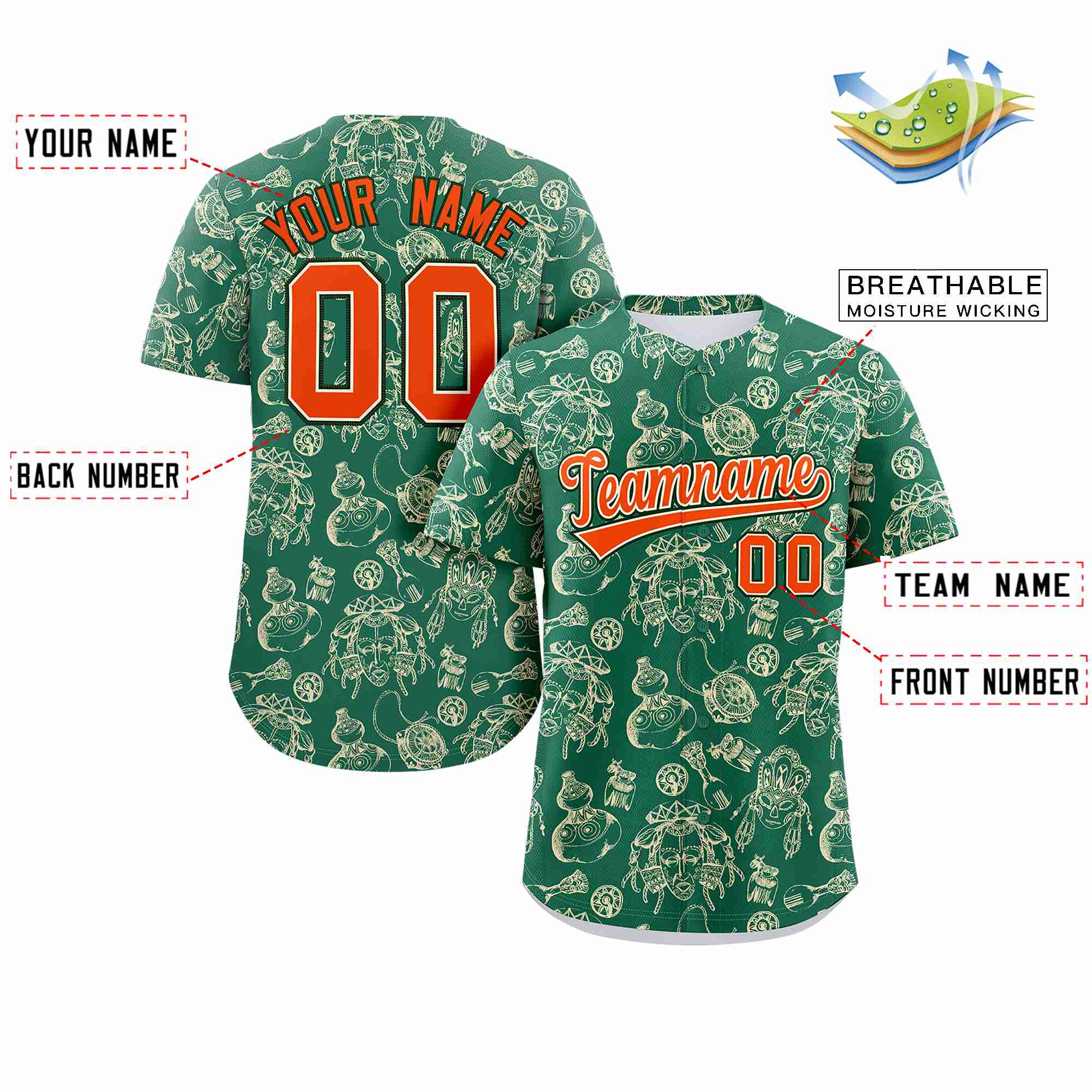 Benutzerdefiniertes 3D-Graffiti-Muster, personalisiertes Design, authentisches Baseball-Trikot