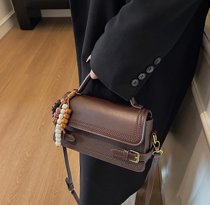 Women's Geometric Leather Doctor Bag Satchel