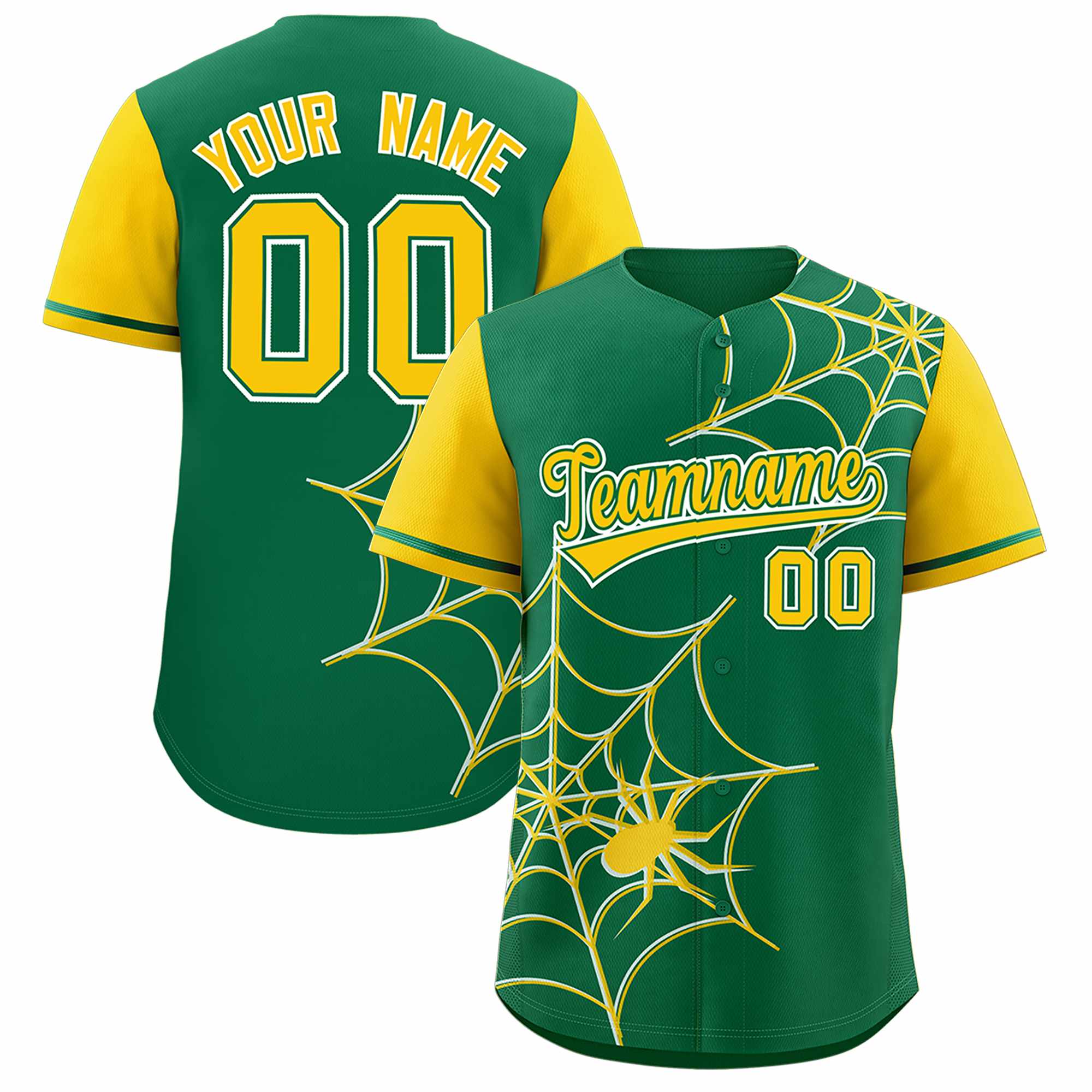 Benutzerdefiniertes Spinnennetz-Muster, Raglanärmel, authentisches Baseball-Trikot