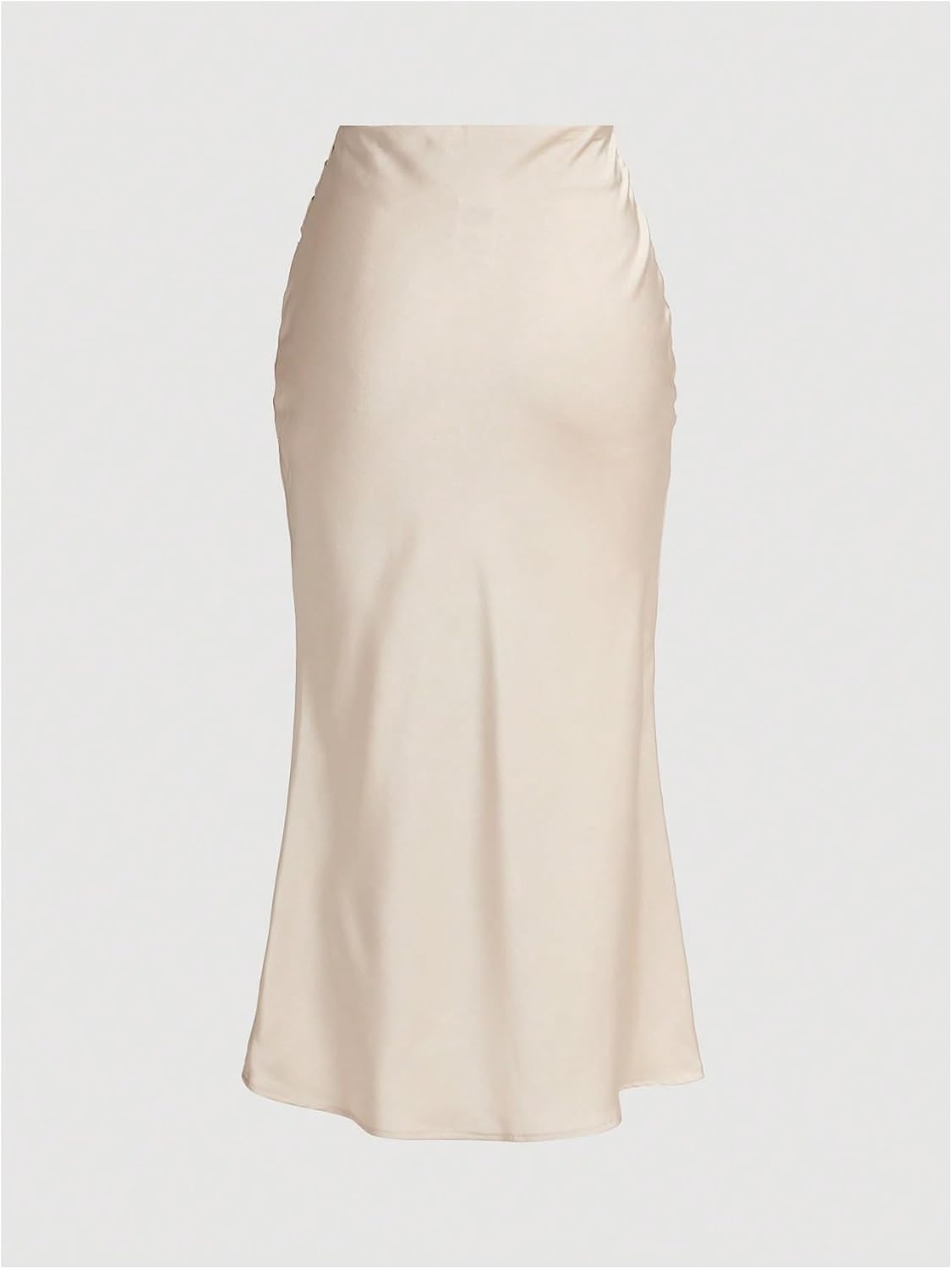 Women's Satin Wrap Midi Skirt Ruched Fishtail Apricot Women's Satin Wrap Midi Skirt Ruched Fishtail Apricot