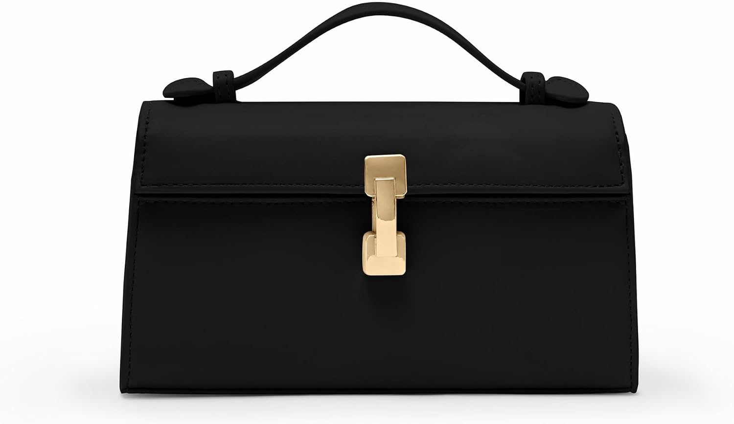 Women's Leather Top Handle Crossbody Purse with Gold Lock