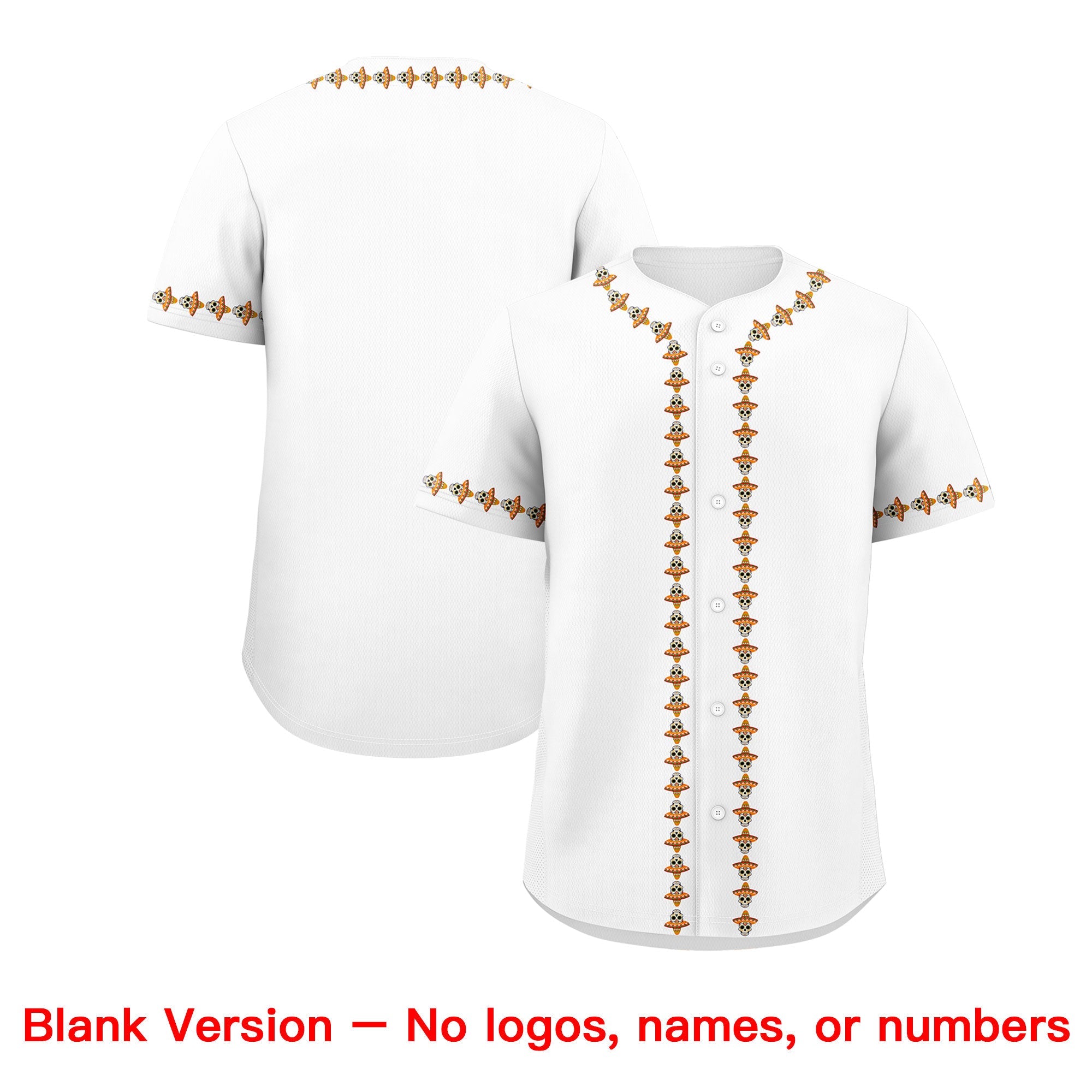 Benutzerdefiniertes Baseball-Trikot aus Stretchstoff mit Graffiti-Muster im mexikanischen Stil Benutzerdefiniertes Baseball-Trikot aus Stretchstoff mit Graffiti-Muster im mexikanischen Stil