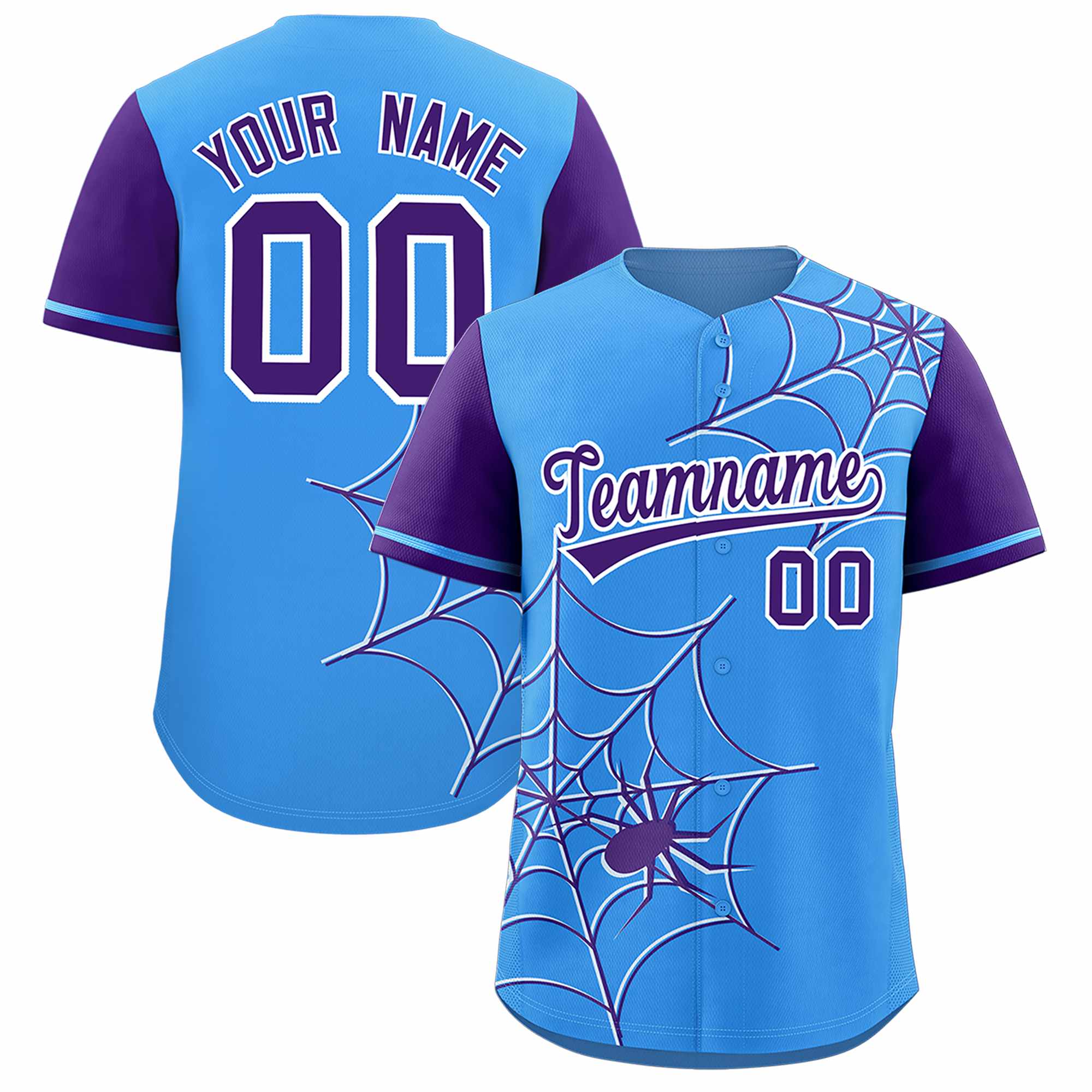 Benutzerdefiniertes Spinnennetz-Muster, Raglanärmel, authentisches Baseball-Trikot