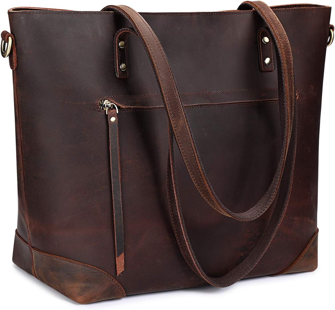 Women's Canvas Tote Bag Brown Green Colorways
