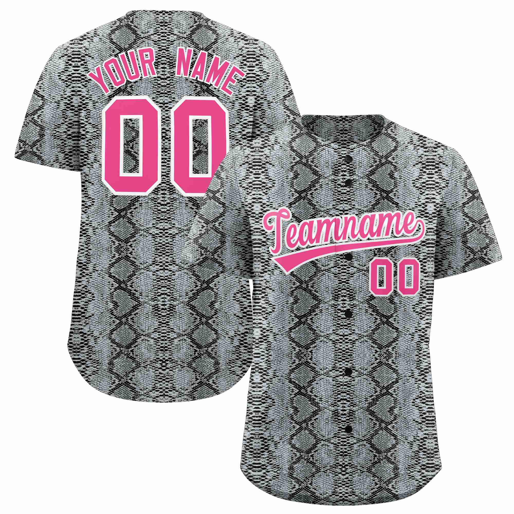 Benutzerdefiniertes authentisches Baseball-Trikot mit mehrfarbigem Schlangenledermuster