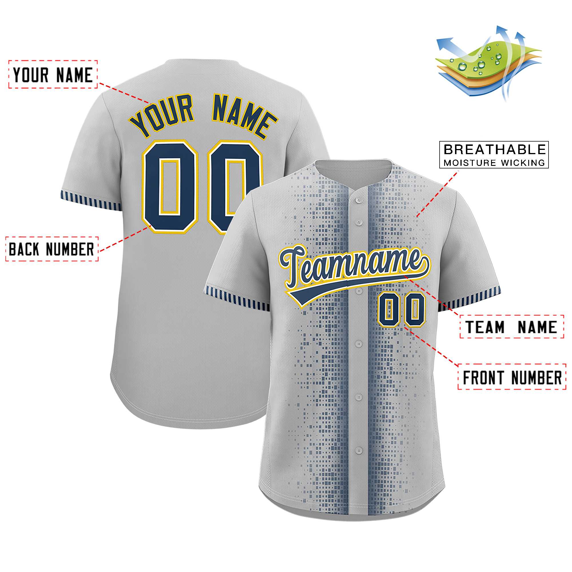 Benutzerdefiniertes, mitternachtsblaues, personalisiertes authentisches Baseball-Trikot mit phonetischem Rhythmus Benutzerdefiniertes, mitternachtsblaues, personalisiertes authentisches Baseball-Trikot mit phonetischem Rhythmus