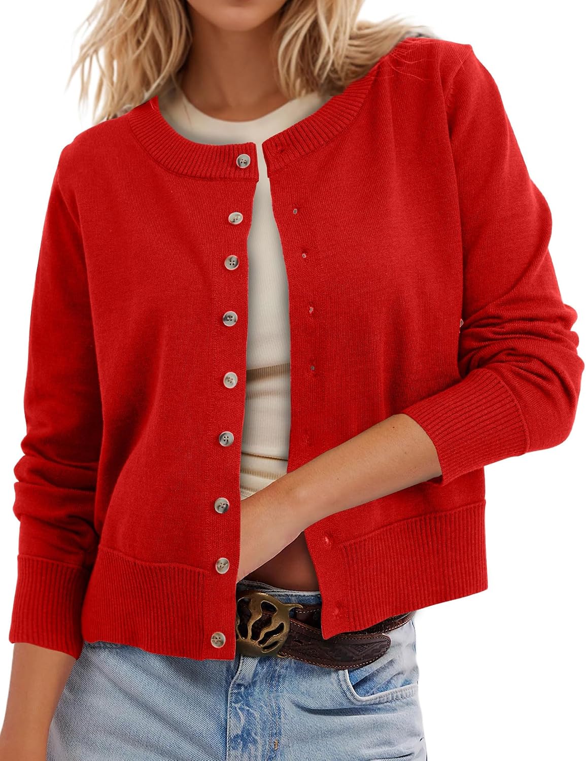 Leopard Cardigan Womens Button Up Sweaters Long Sleeve Cheetah Print Cropped Jackets