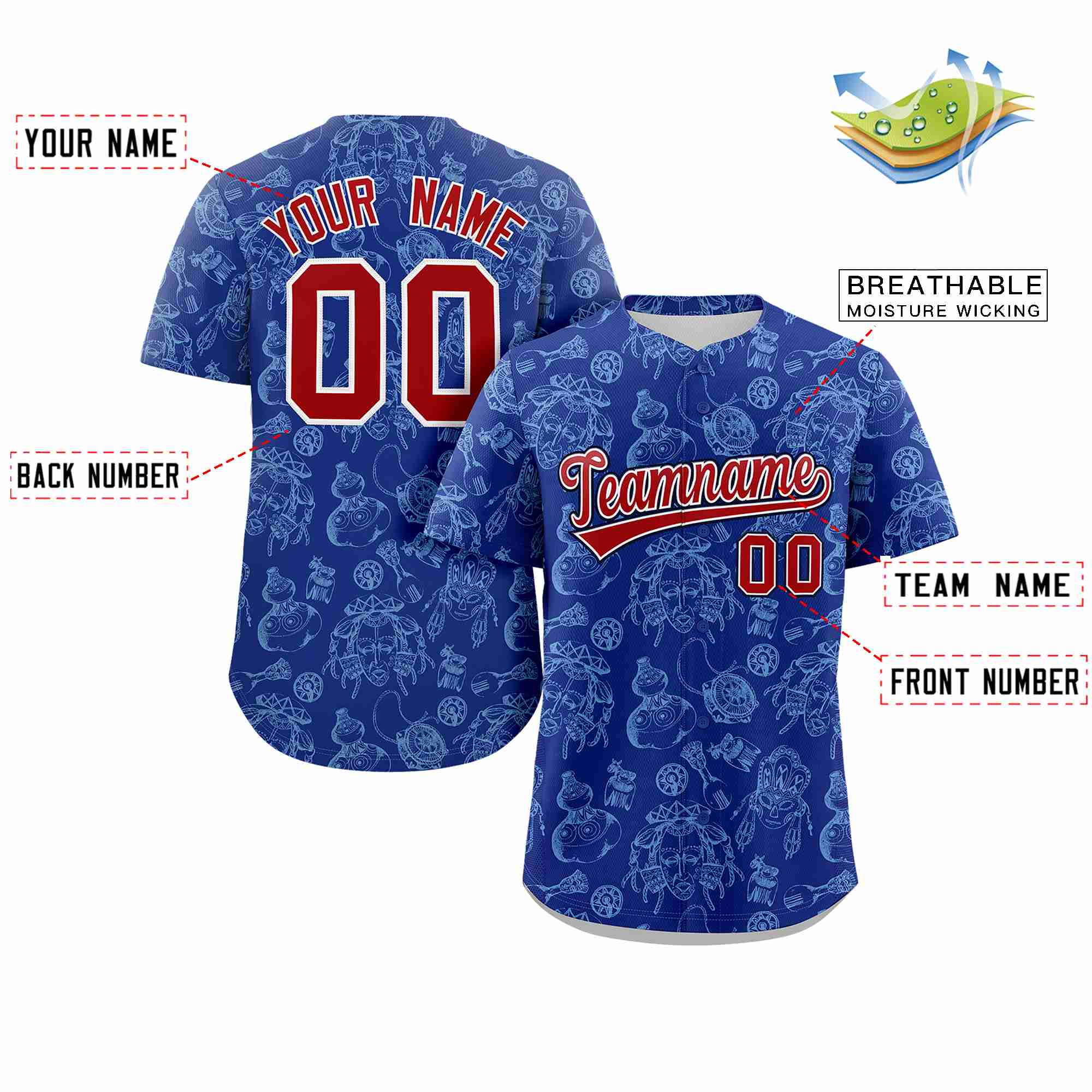Benutzerdefiniertes 3D-Graffiti-Muster, personalisiertes Design, authentisches Baseball-Trikot